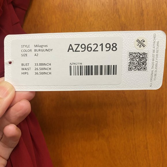 Burgundy Azazie Milagros Strapless Dress - Picture 3 of 5